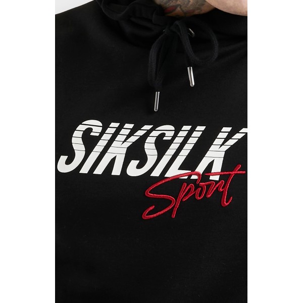 SikSilk Black Sports Overhead Hoodie